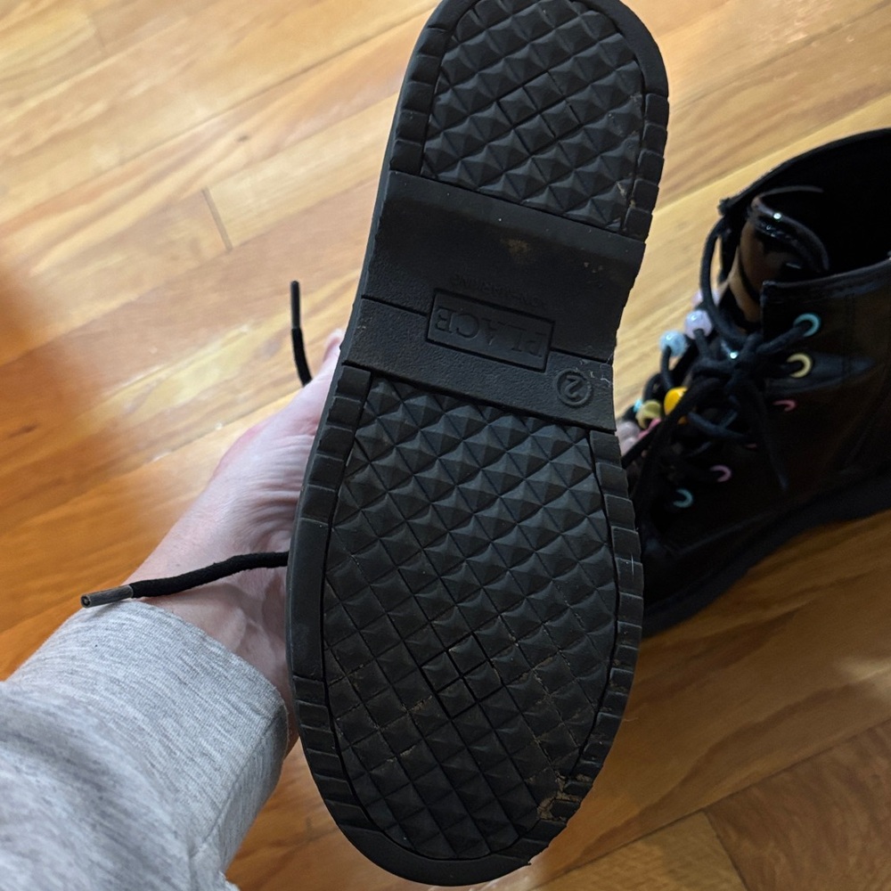The Children's Place Shiny Black Boots with Multicolor Beads - Picture 4 of 4